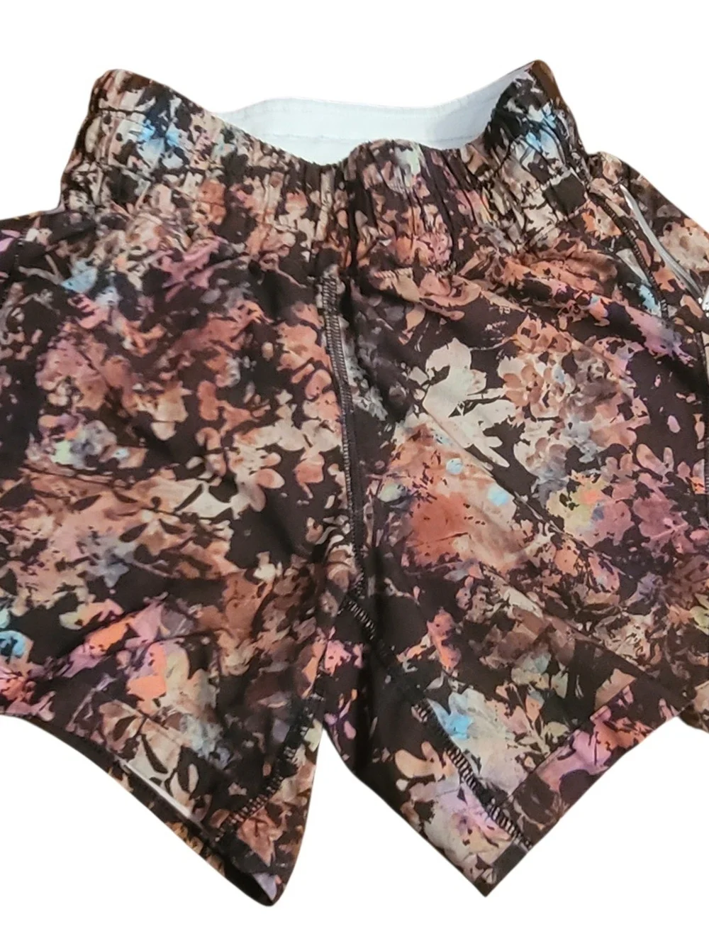 lululemon athletica Black Multicolor Splash Print Athletic Shorts